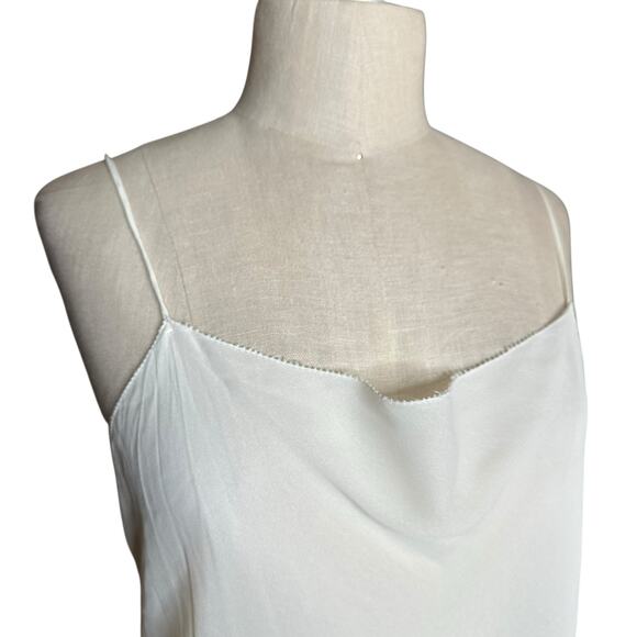 VERA WANG White Chiffon Slip Tank Dress Neglige Women's Size Large Bridal Y2k - Picture 4 of 6